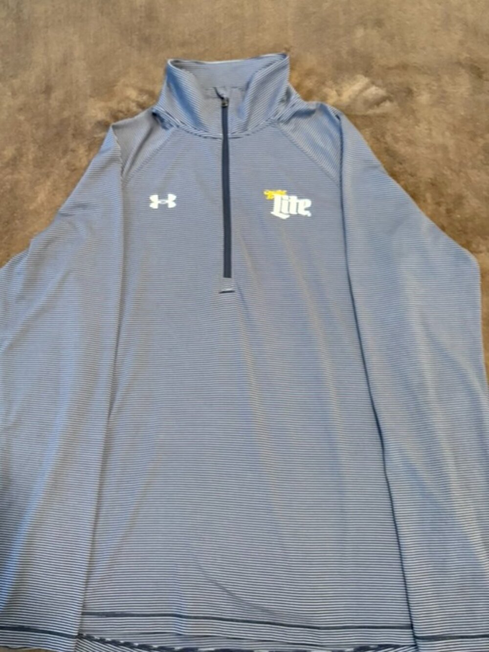 Under Armour Miller Lite Striped 1/4 Zip Pullover HeatGear Men's Medium Loose